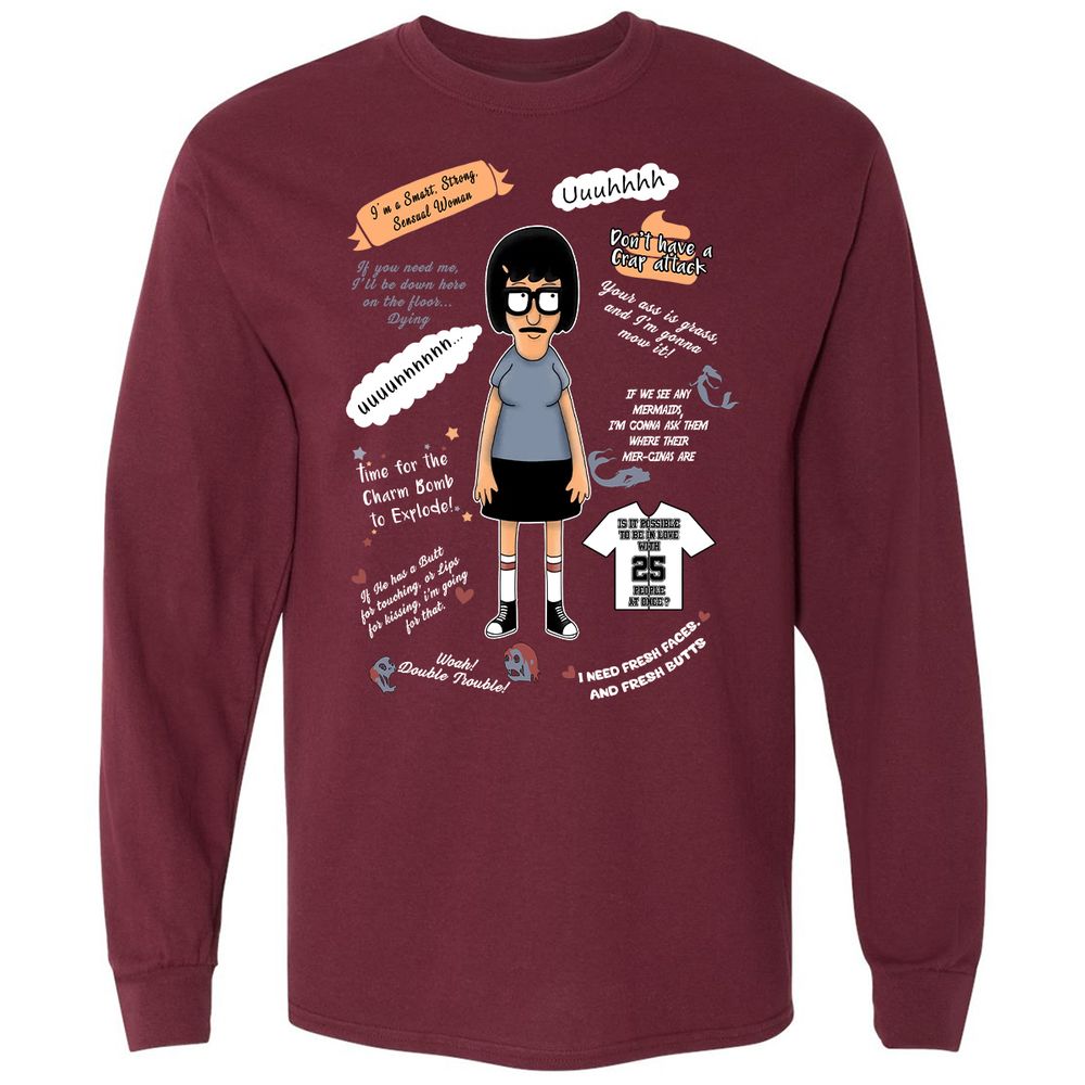 Long Sleeve T-Shirt - XKCET6CM - Maroon - 11