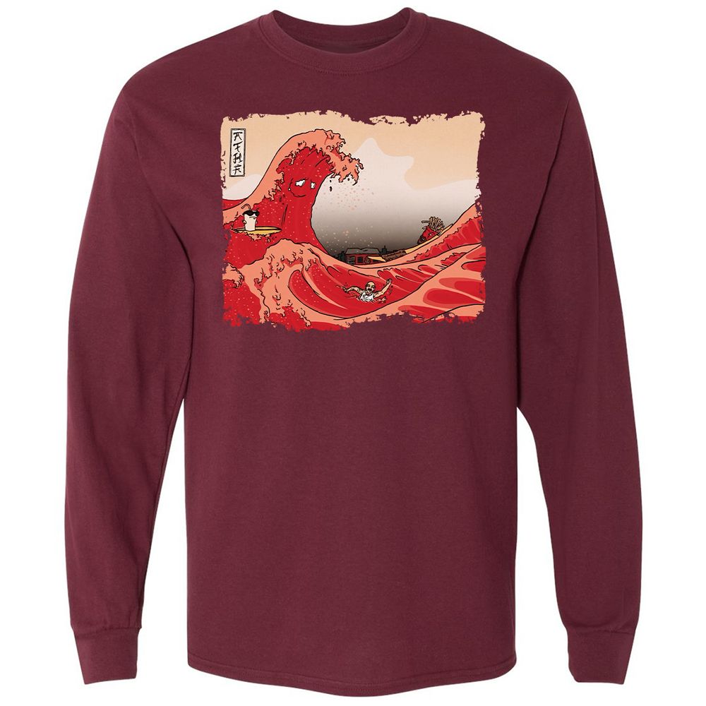 Long Sleeve T-Shirt - SDQTG7Y5 - Maroon - 11