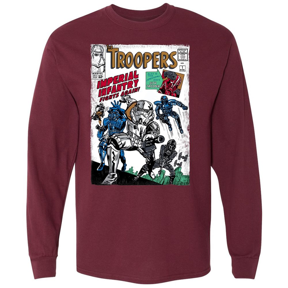 Long Sleeve T-Shirt - 48BLMHJ7 - Maroon - 11