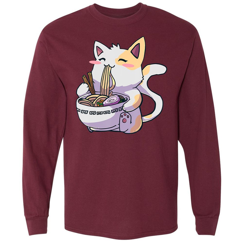 Long Sleeve T-Shirt - WQDTM5V4 - Maroon - 11