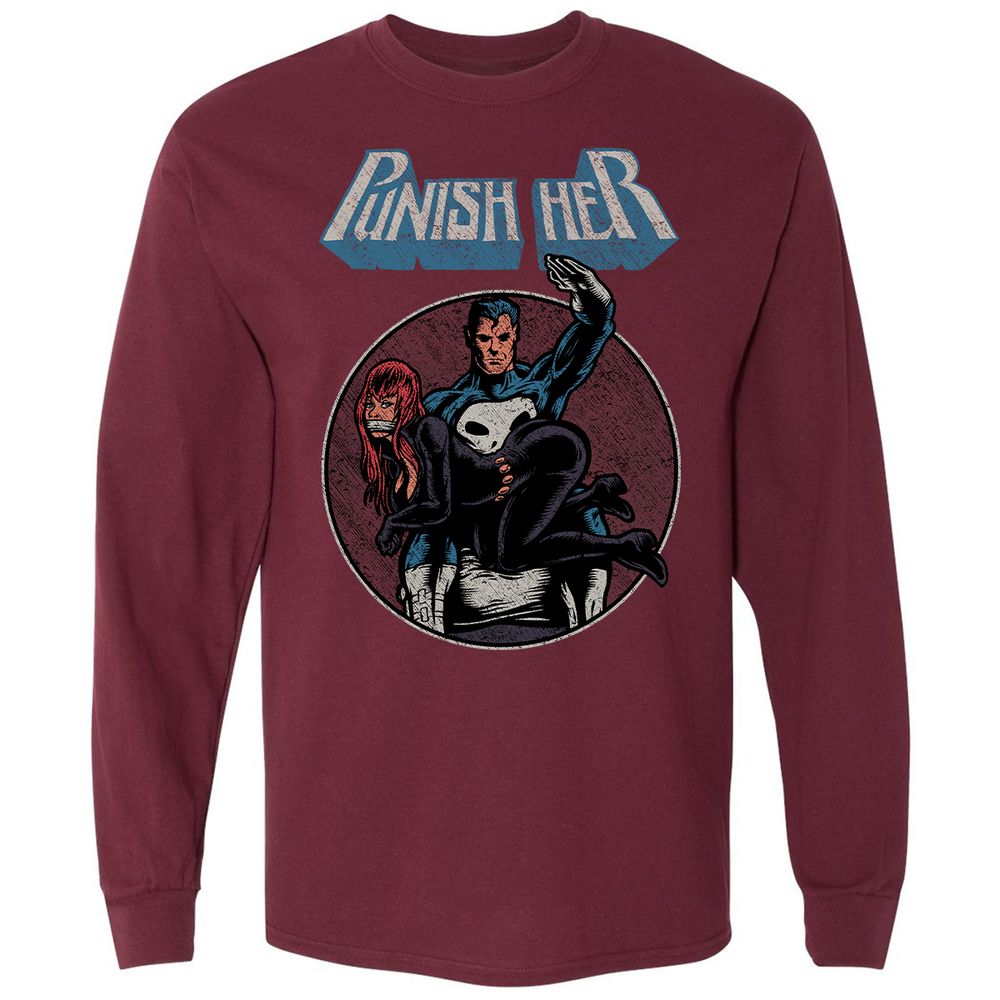 Long Sleeve T-Shirt - E3T97BMD - Maroon - 11