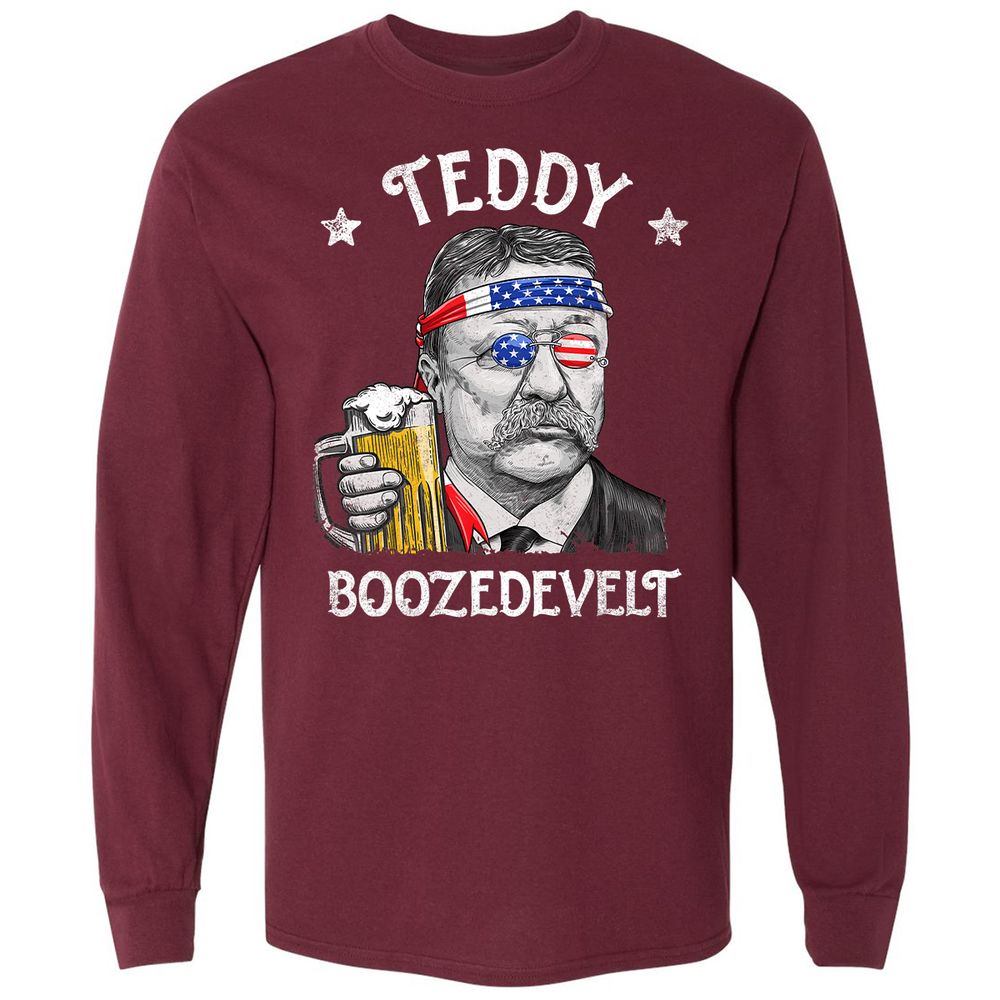 Long Sleeve T-Shirt - P3XVRNY8 - Maroon - 11