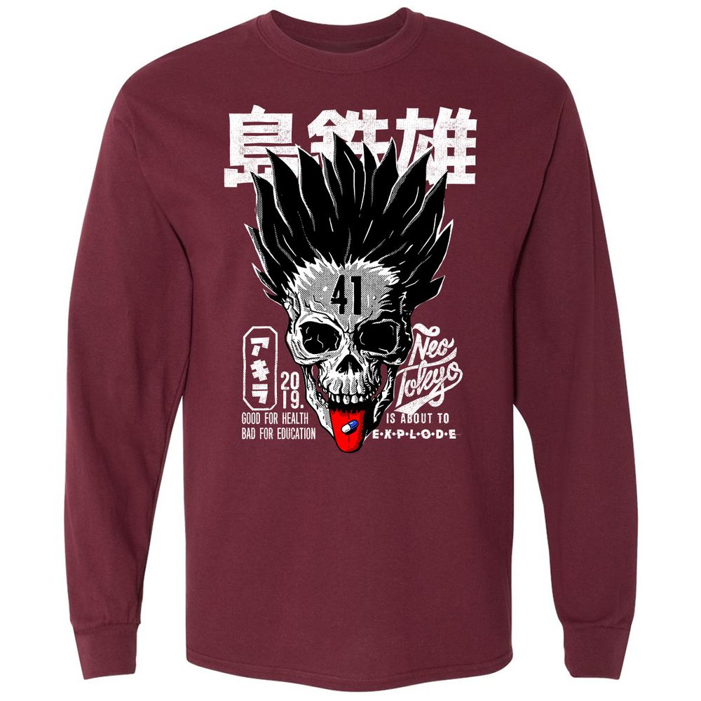 Long Sleeve T-Shirt - LEGYD2K7 - Maroon - 11