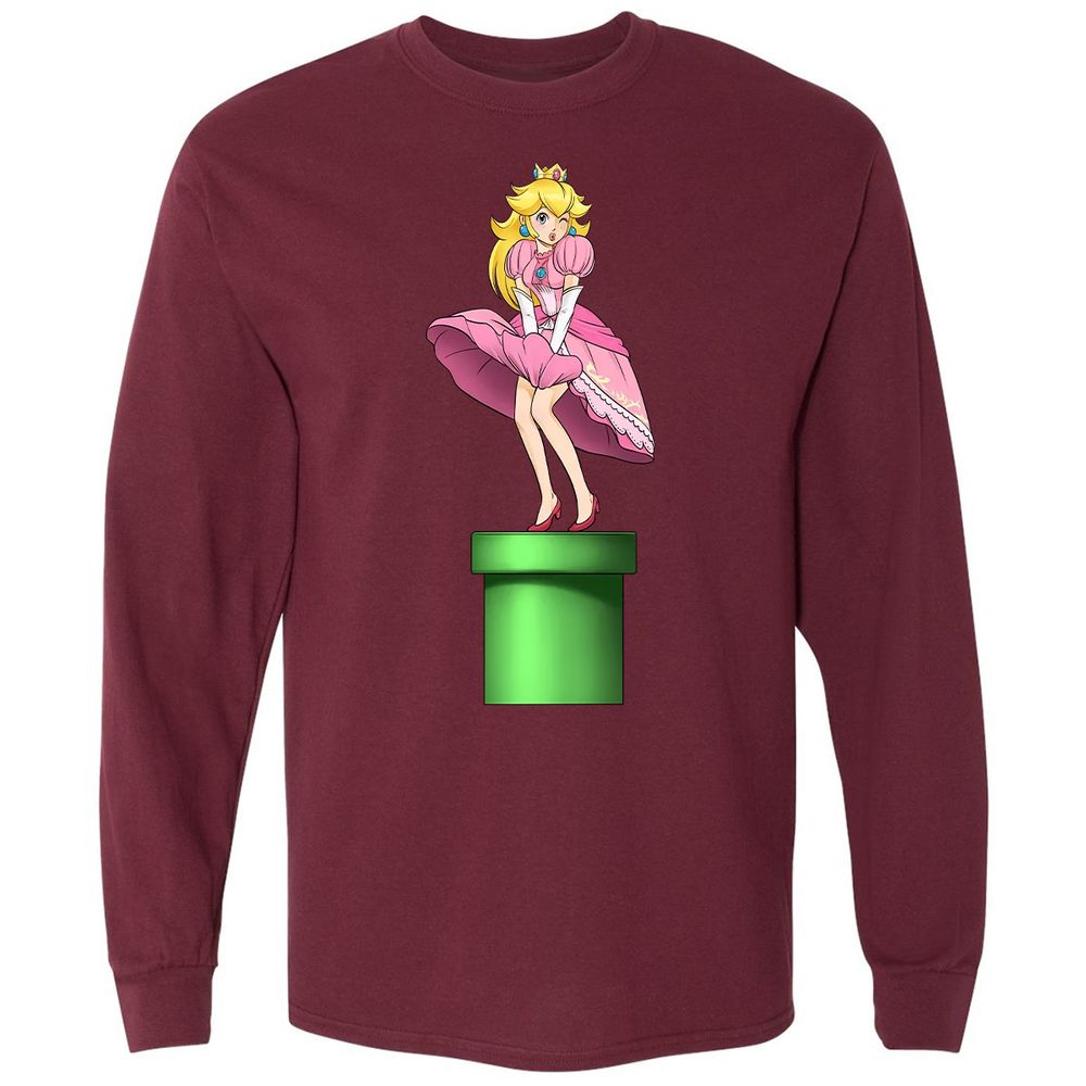 Long Sleeve T-Shirt - 2B43CEQT - Maroon - 11