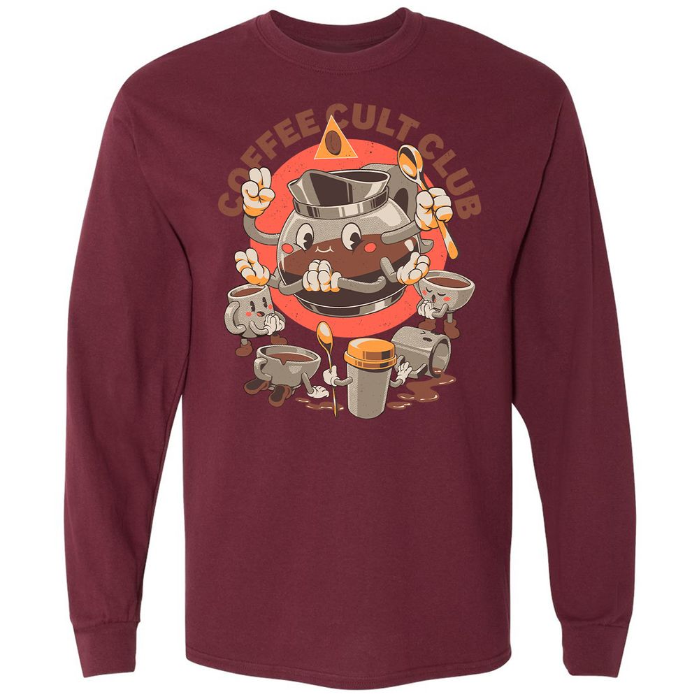Long Sleeve T-Shirt - HHUF4B4C - Maroon - 11
