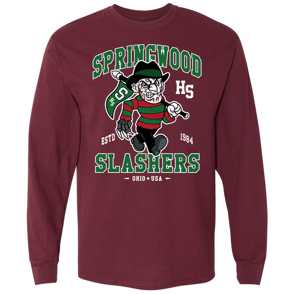 Long Sleeve T-Shirt - NQKVR6YC - Maroon - 11