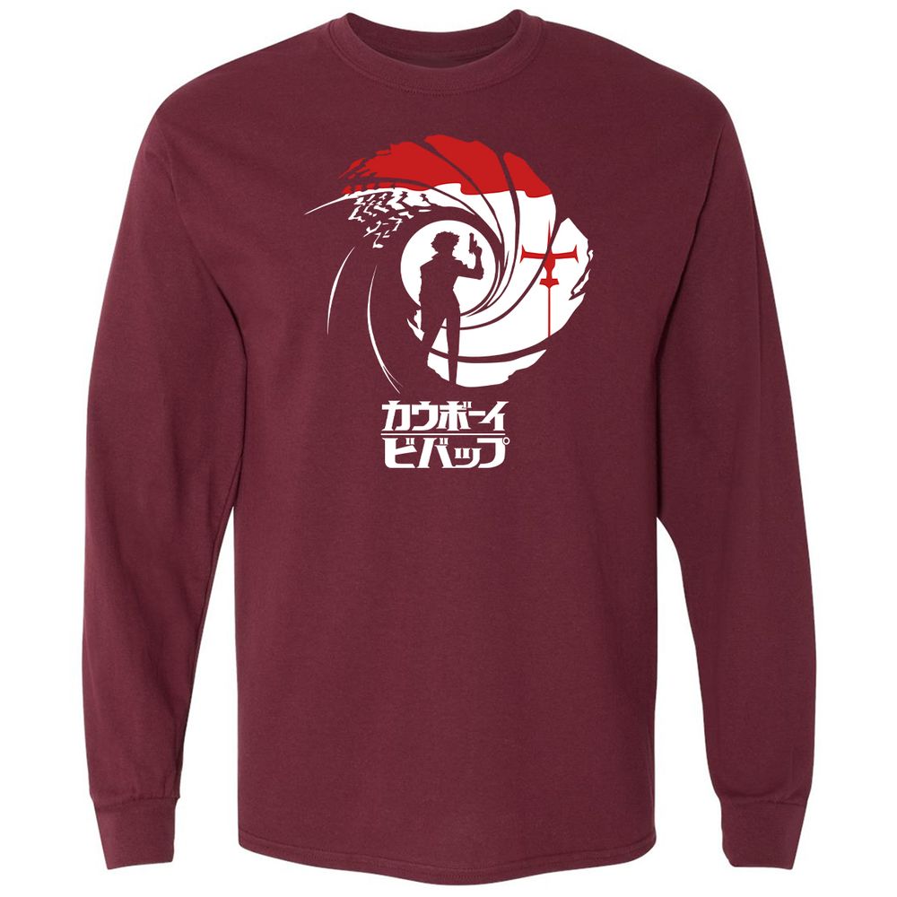 Long Sleeve T-Shirt - LCUDYUJ9 - Maroon - 11