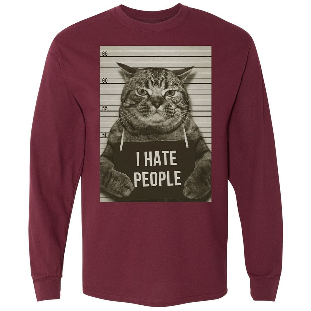 Long Sleeve T-Shirt - Q4W4UPQ8 - Maroon - 11