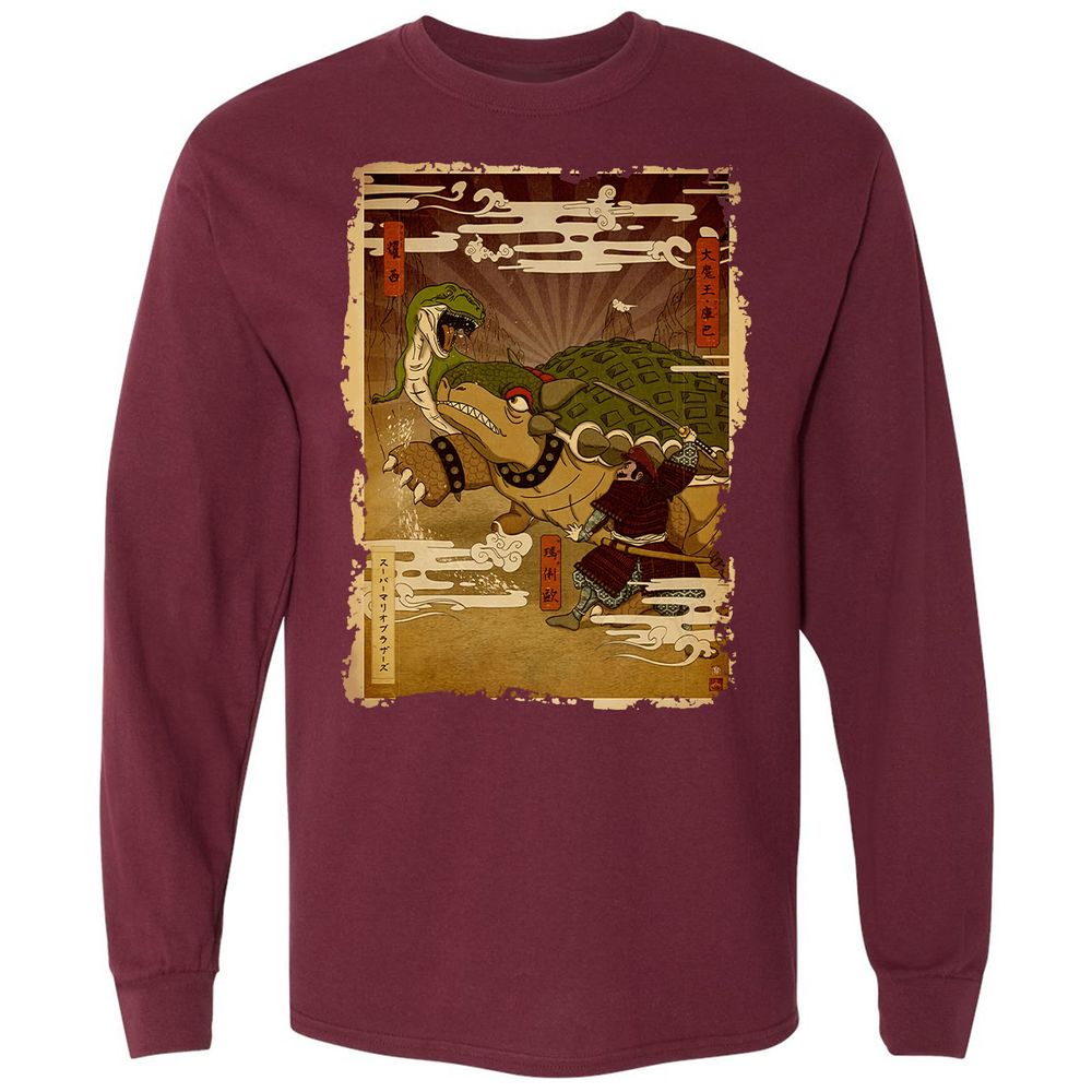 Long Sleeve T-Shirt - YGZP9CC4 - Maroon - 11