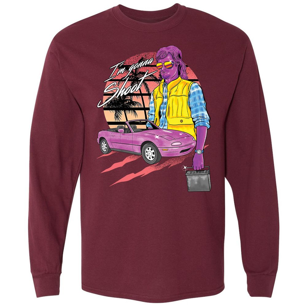 Long Sleeve T-Shirt - KZT8G1B5 - Maroon - 11