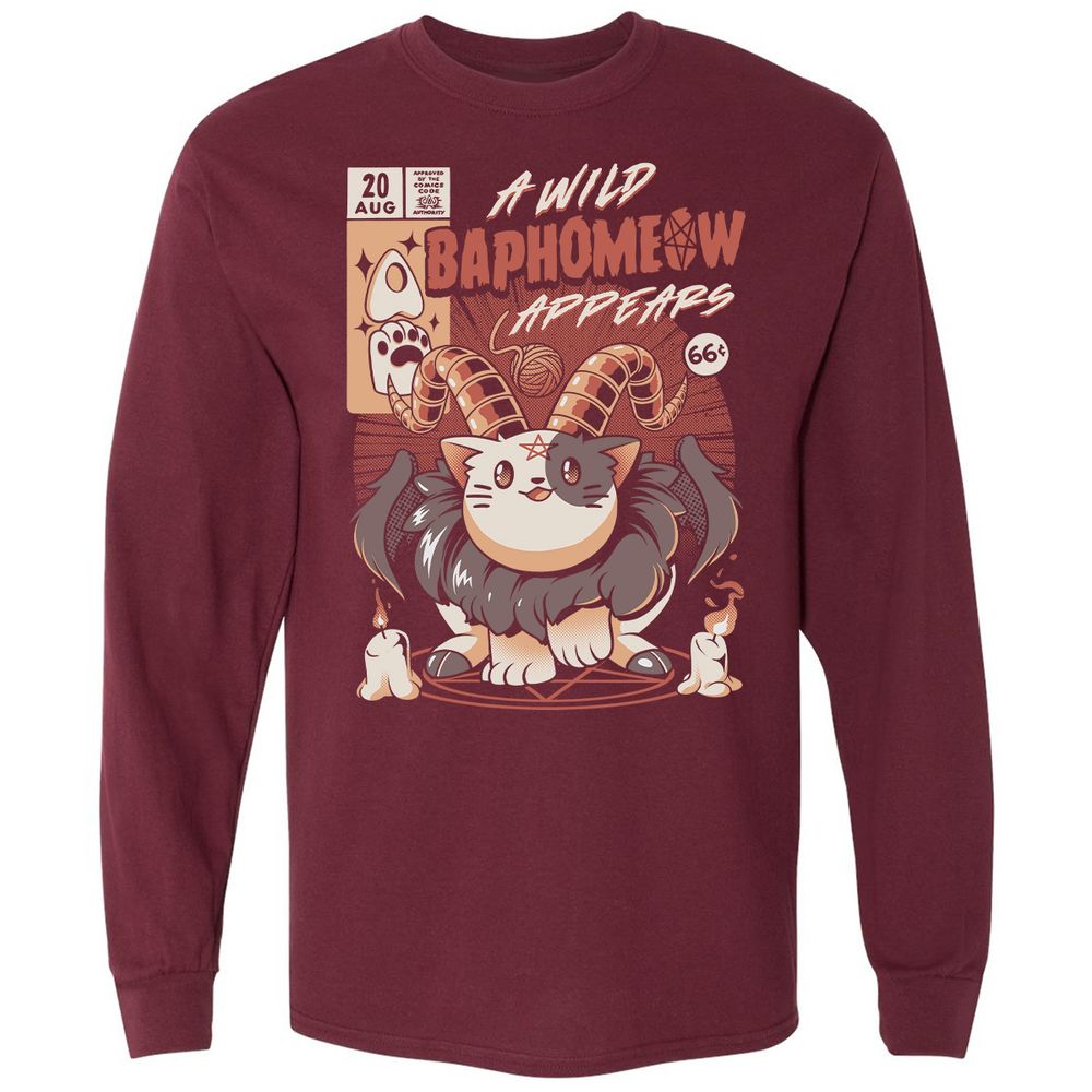 Long Sleeve T-Shirt - 6BY5YJ94 - Maroon - 11