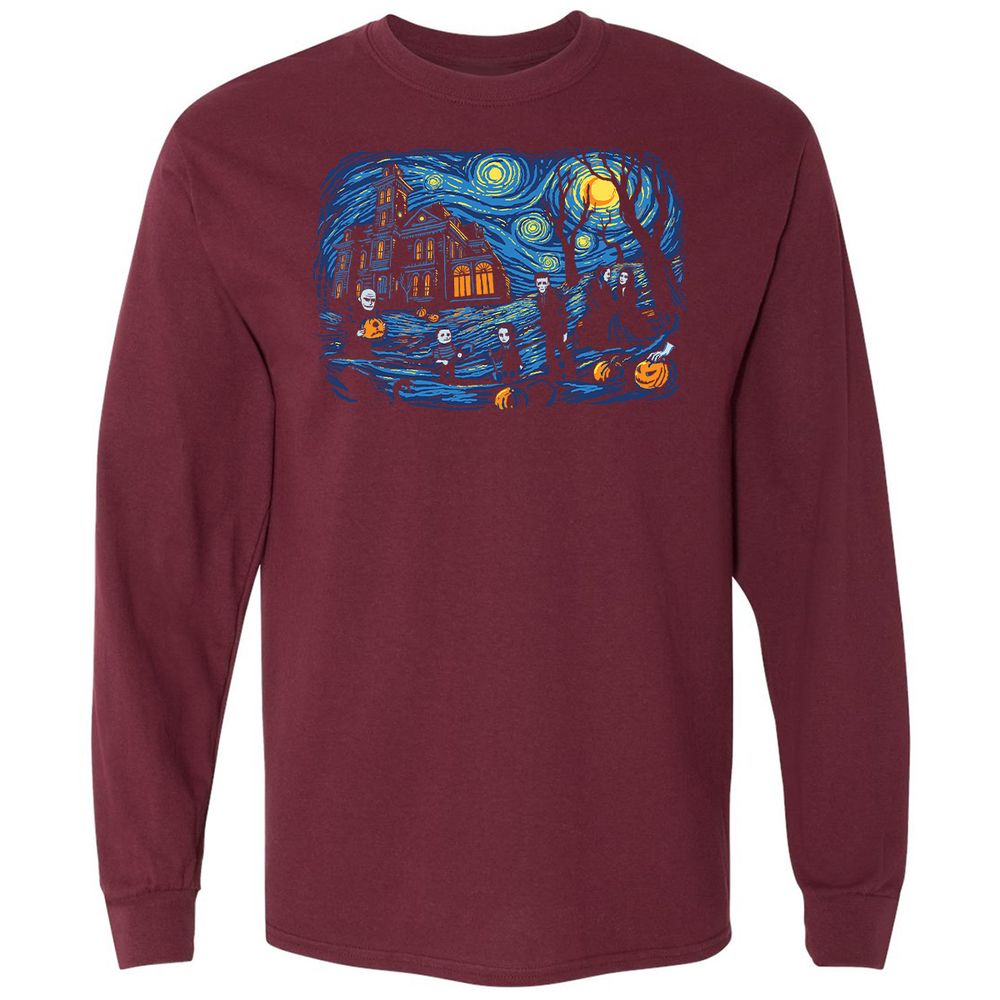 Long Sleeve T-Shirt - E9W7VKMY - Maroon - 11