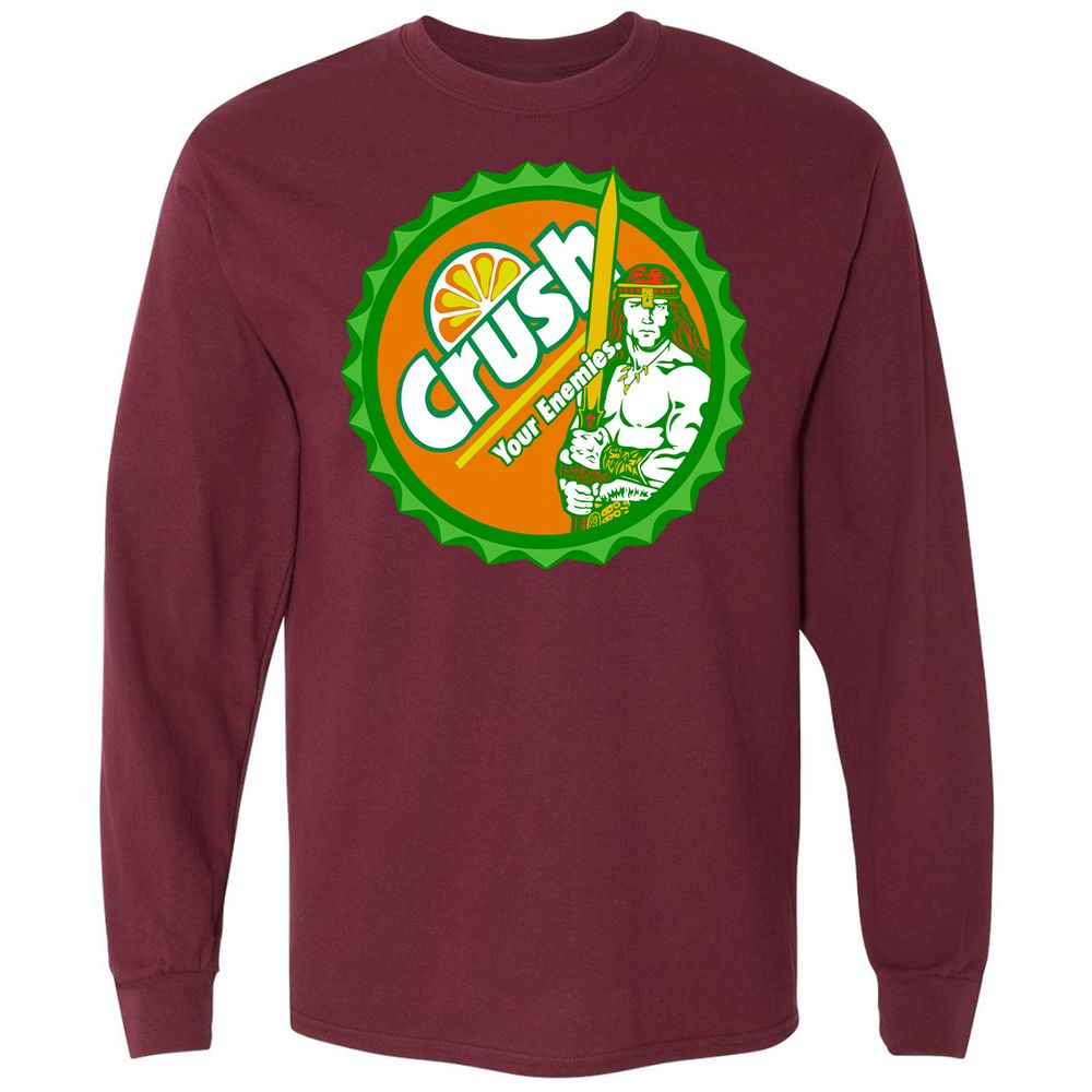 Long Sleeve T-Shirt - PETVGRHL - Maroon - 11