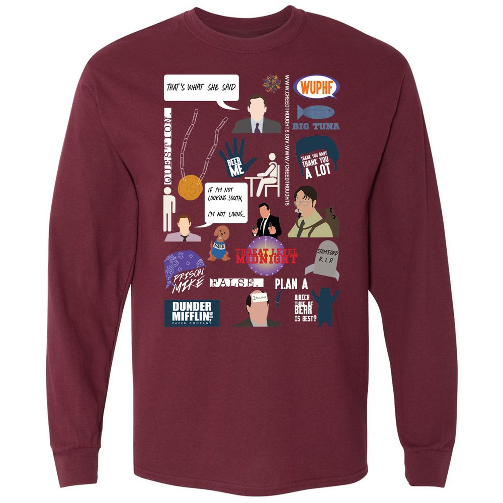 Long Sleeve T-Shirt - T7VQUZBP - Maroon - 11