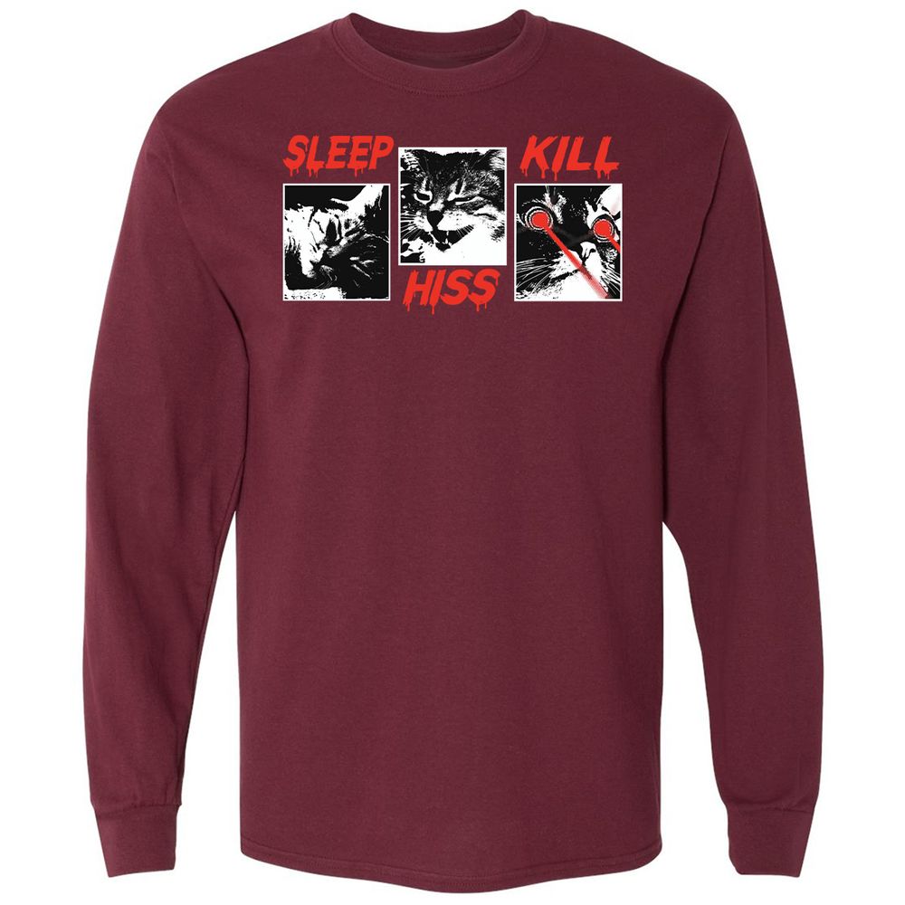 Long Sleeve T-Shirt - L49HS9WJ - Maroon - 11