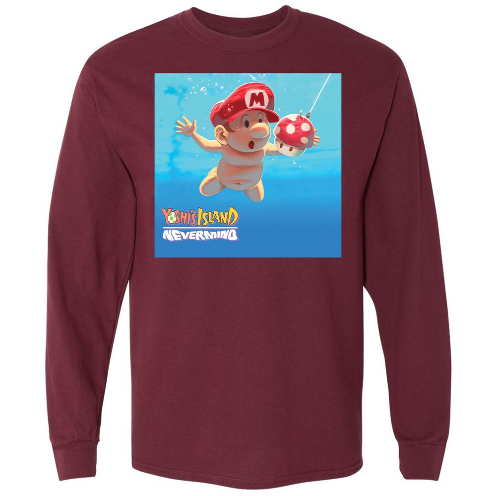 Long Sleeve T-Shirt - AZSKKE81 - Maroon - 11
