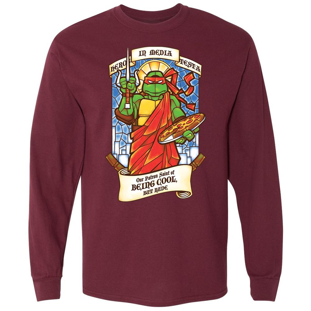 Long Sleeve T-Shirt - YLQ5ELGX - Maroon - 11