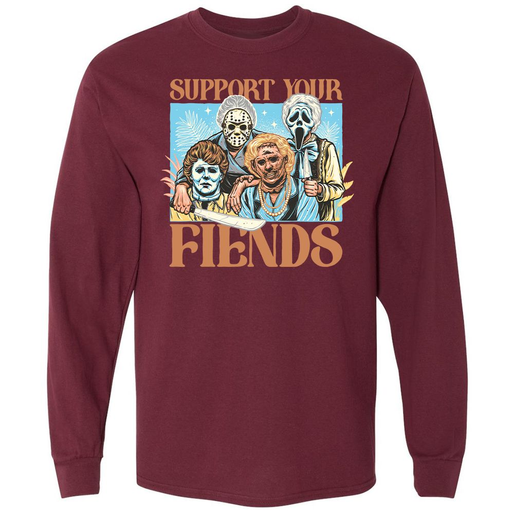 Long Sleeve T-Shirt - G8B8J5ZV - Maroon - 11