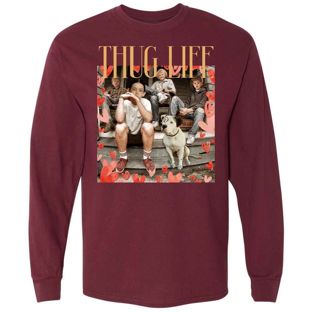 Long Sleeve T-Shirt - PQYYLDZ6 - Maroon - 11