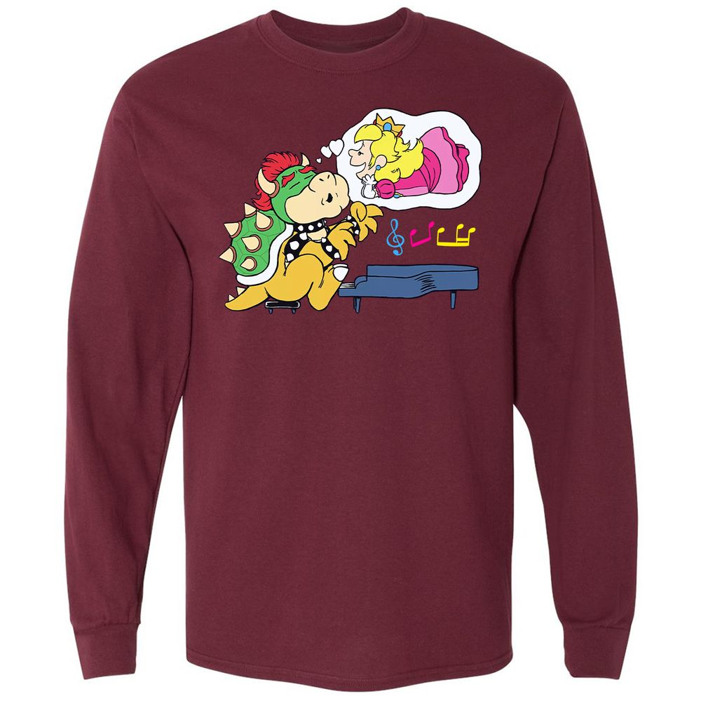 Long Sleeve T-Shirt - 69NUM8MK - Maroon - 11