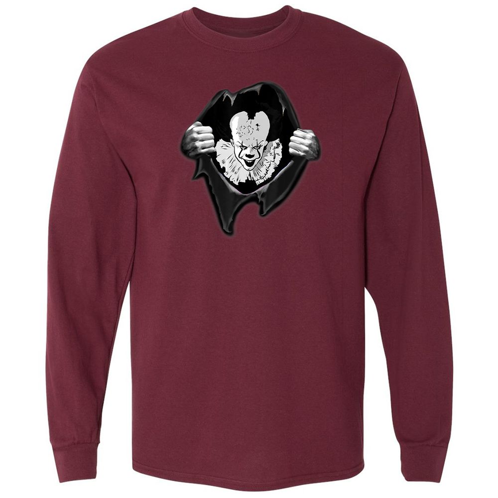 Long Sleeve T-Shirt - GQSXEAGN - Maroon - 11