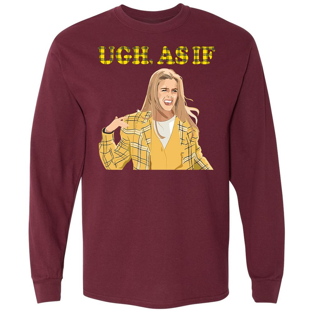 Long Sleeve T-Shirt - WCR9BQQ7 - Maroon - 11