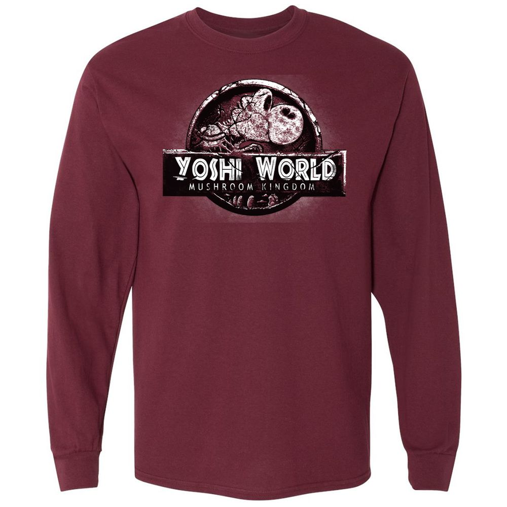 Long Sleeve T-Shirt - B5WC69ZY - Maroon - 11