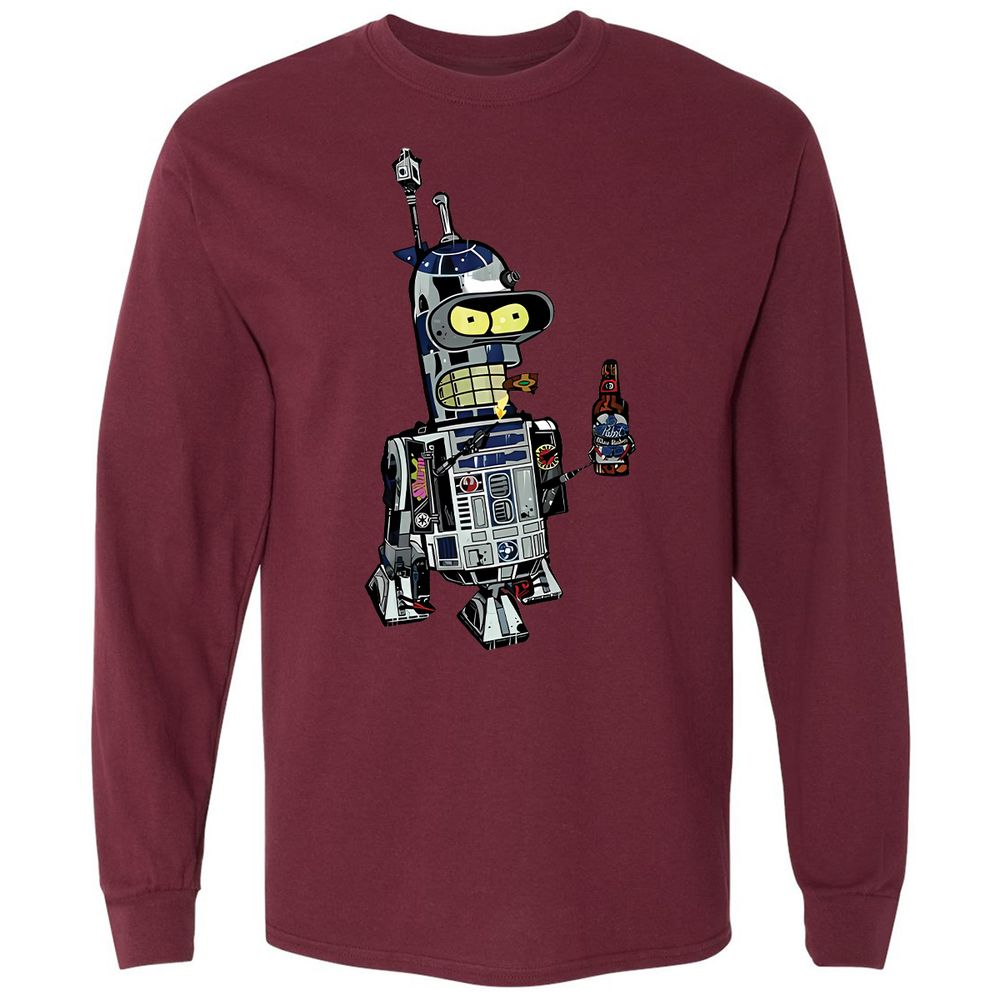 Long Sleeve T-Shirt - V9E9JGU5 - Maroon - 11