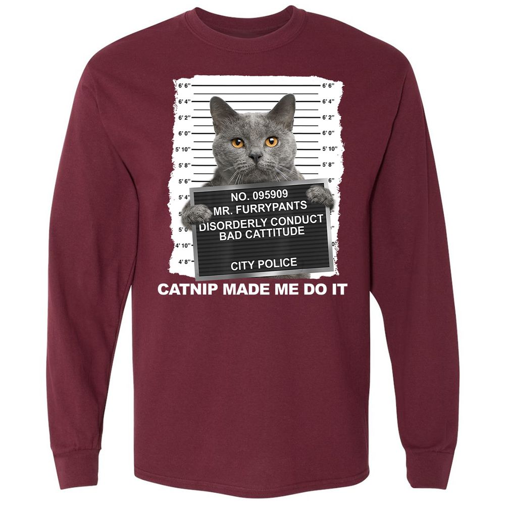 Long Sleeve T-Shirt - TY3N1L5E - Maroon - 11