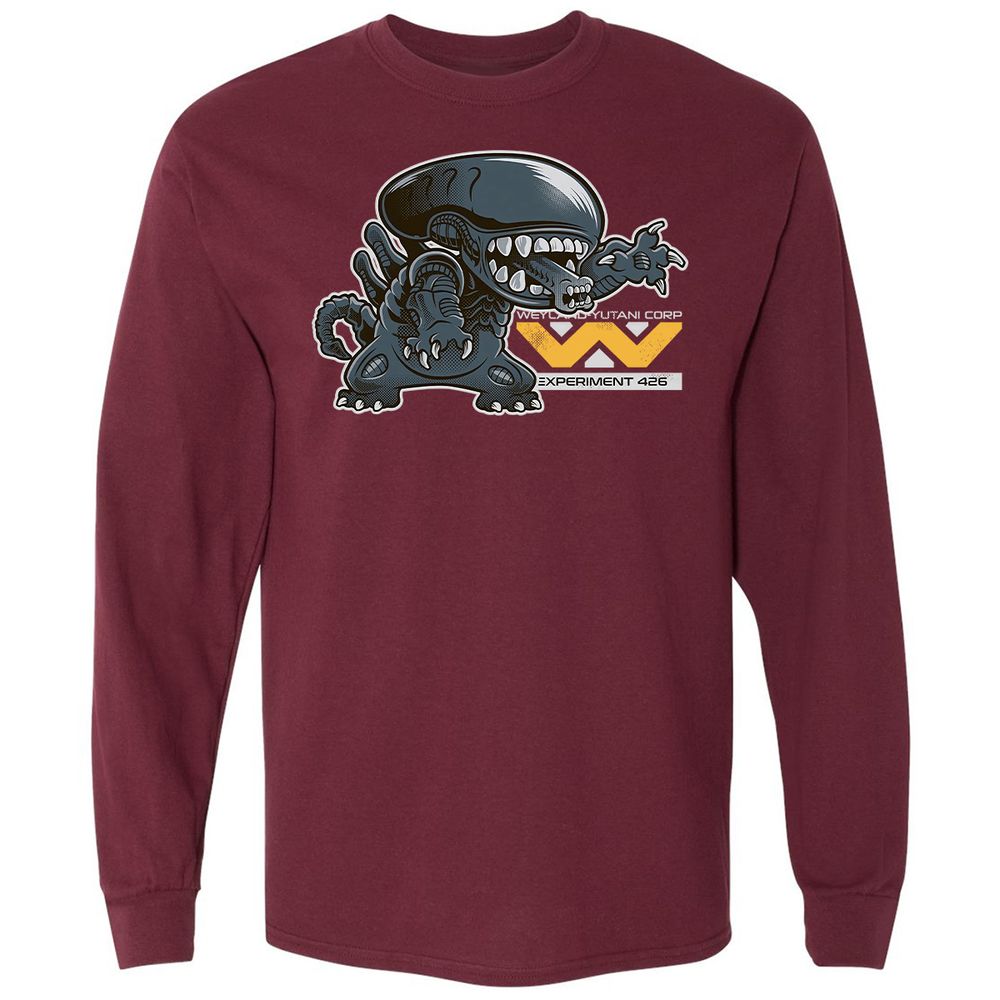 Long Sleeve T-Shirt - B33FJG8Y - Maroon - 11