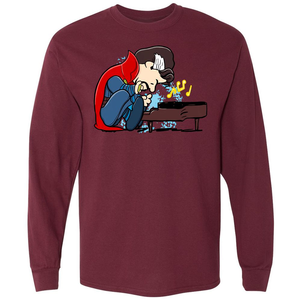 Long Sleeve T-Shirt - 5BGKLDXM - Maroon - 11