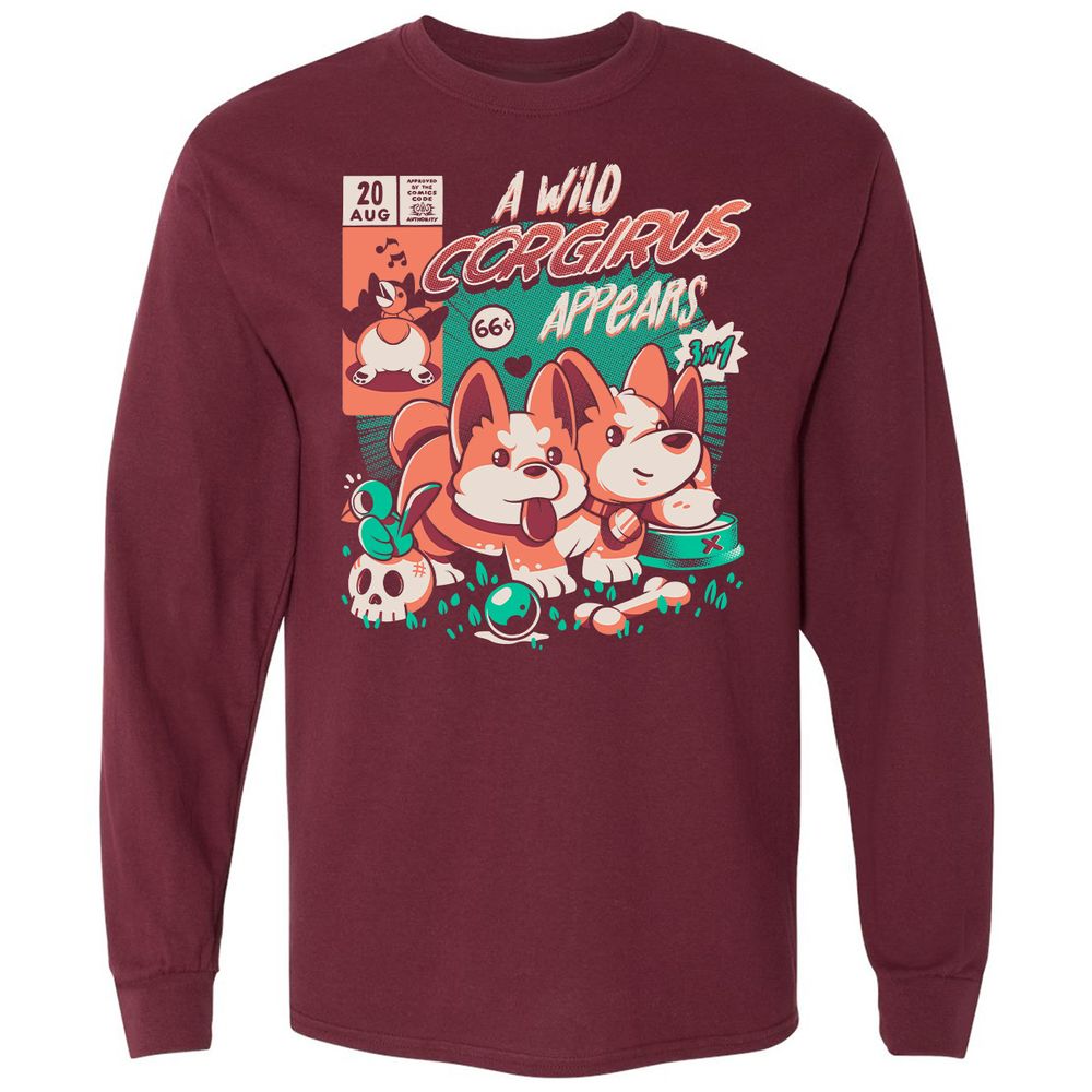 Long Sleeve T-Shirt - K7EAMQN4 - Maroon - 11