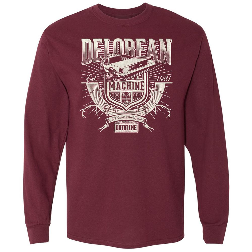 Long Sleeve T-Shirt - QMR2B6KT - Maroon - 11