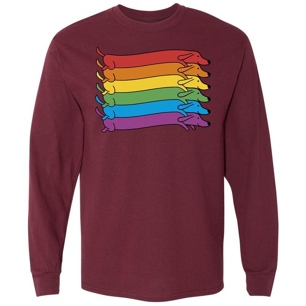 Long Sleeve T-Shirt - H9QWU9MD - Maroon - 11