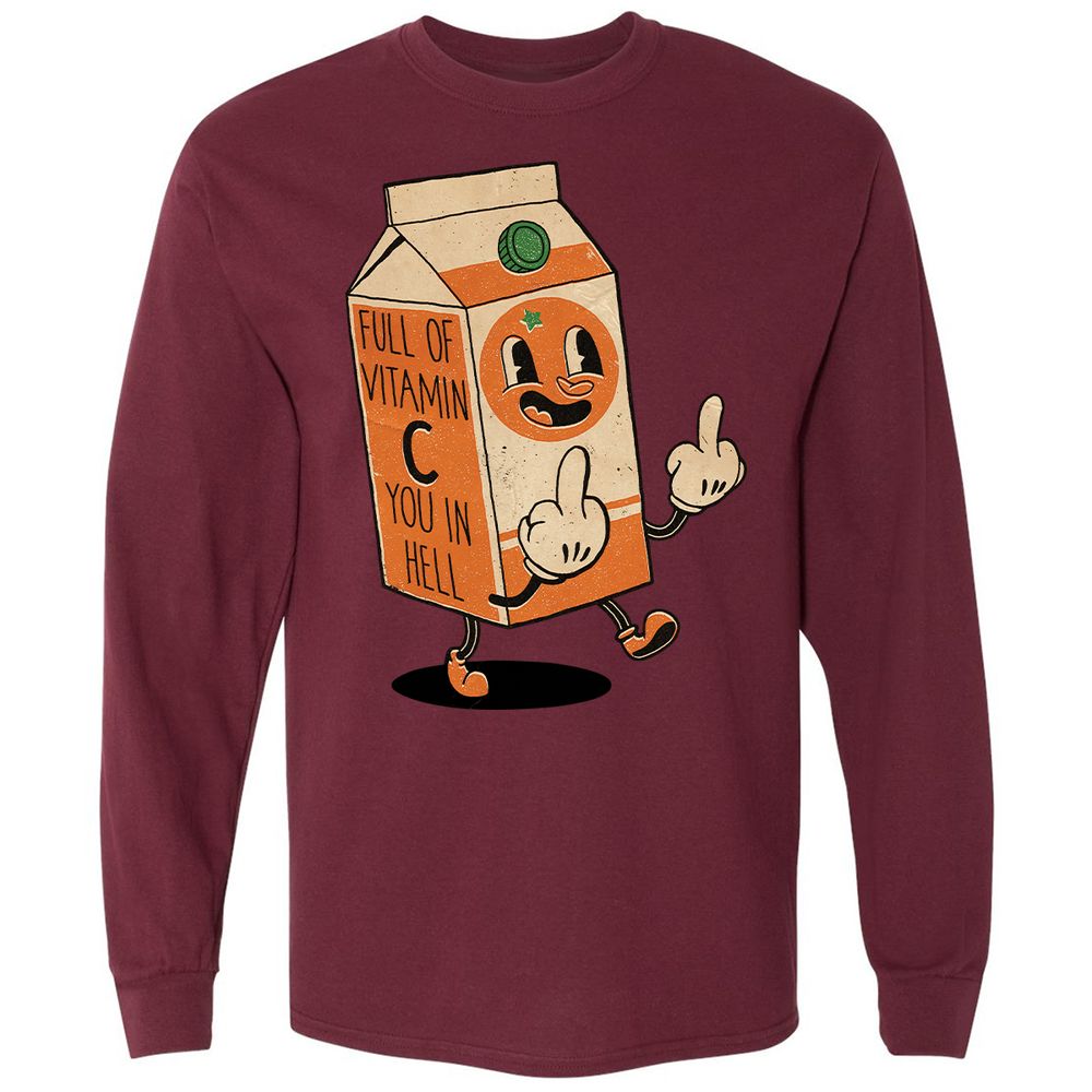 Long Sleeve T-Shirt - 2J2VYYZK - Maroon - 11