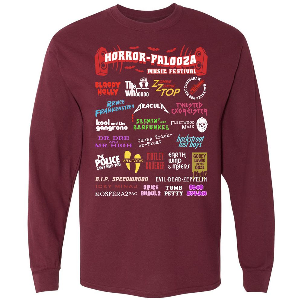 Long Sleeve T-Shirt - MUY9VX7U - Maroon - 11