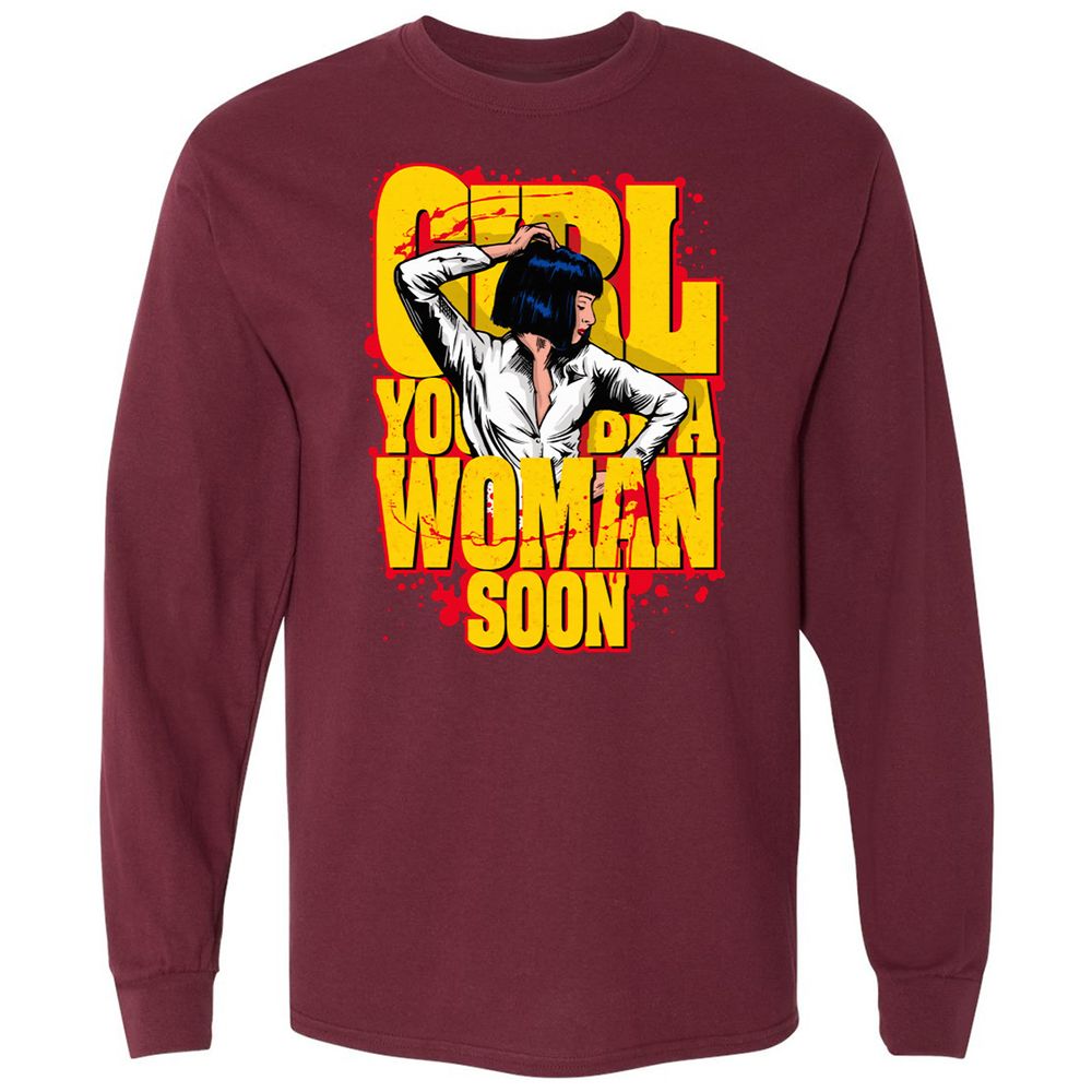 Long Sleeve T-Shirt - W85QLM6E - Maroon - 11