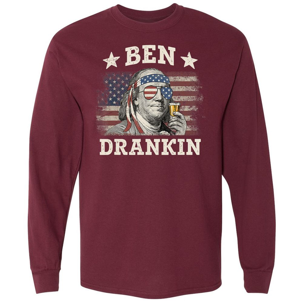 Long Sleeve T-Shirt - 44BJUVNP - Maroon - 11