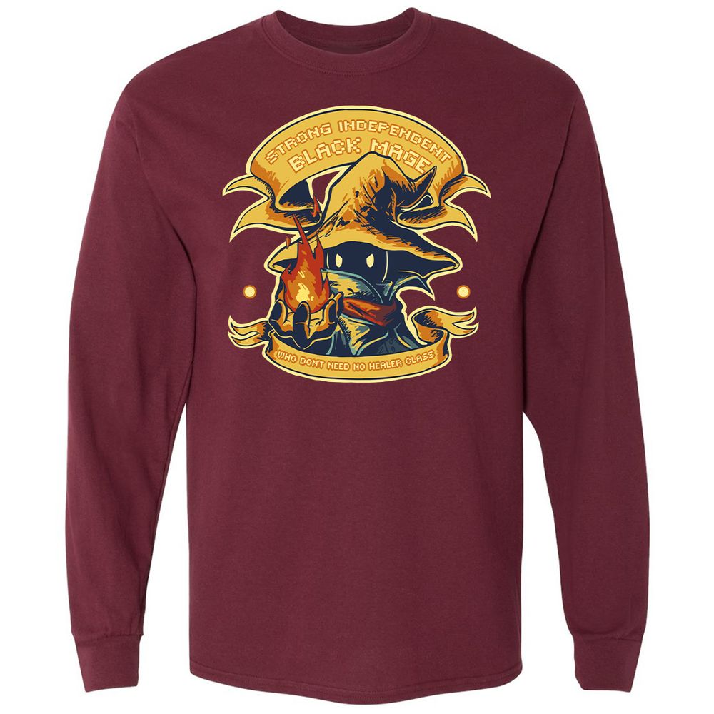 Long Sleeve T-Shirt - NKD4MWUM - Maroon - 11