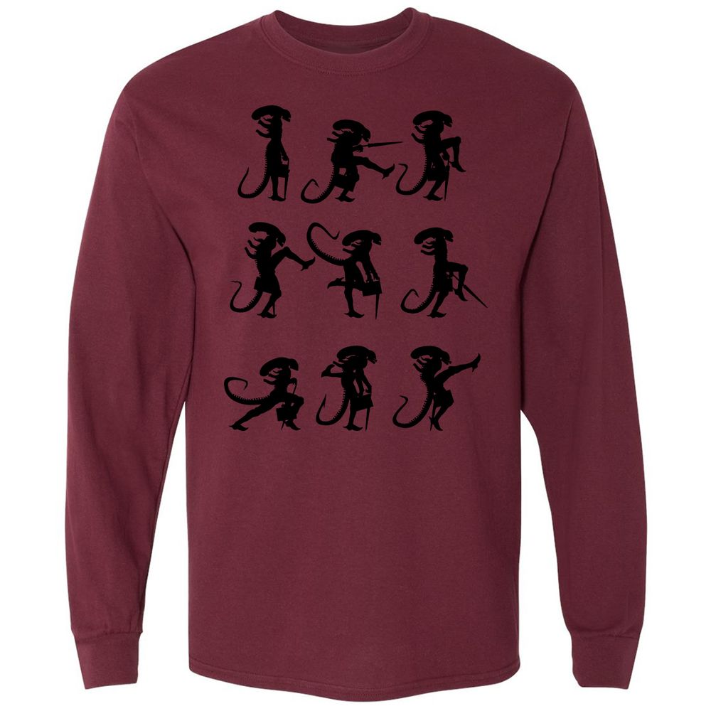Long Sleeve T-Shirt - 4XWCW9LJ - Maroon - 11