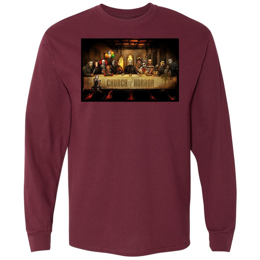 Long Sleeve T-Shirt - KKN2JXLU - Maroon - 11