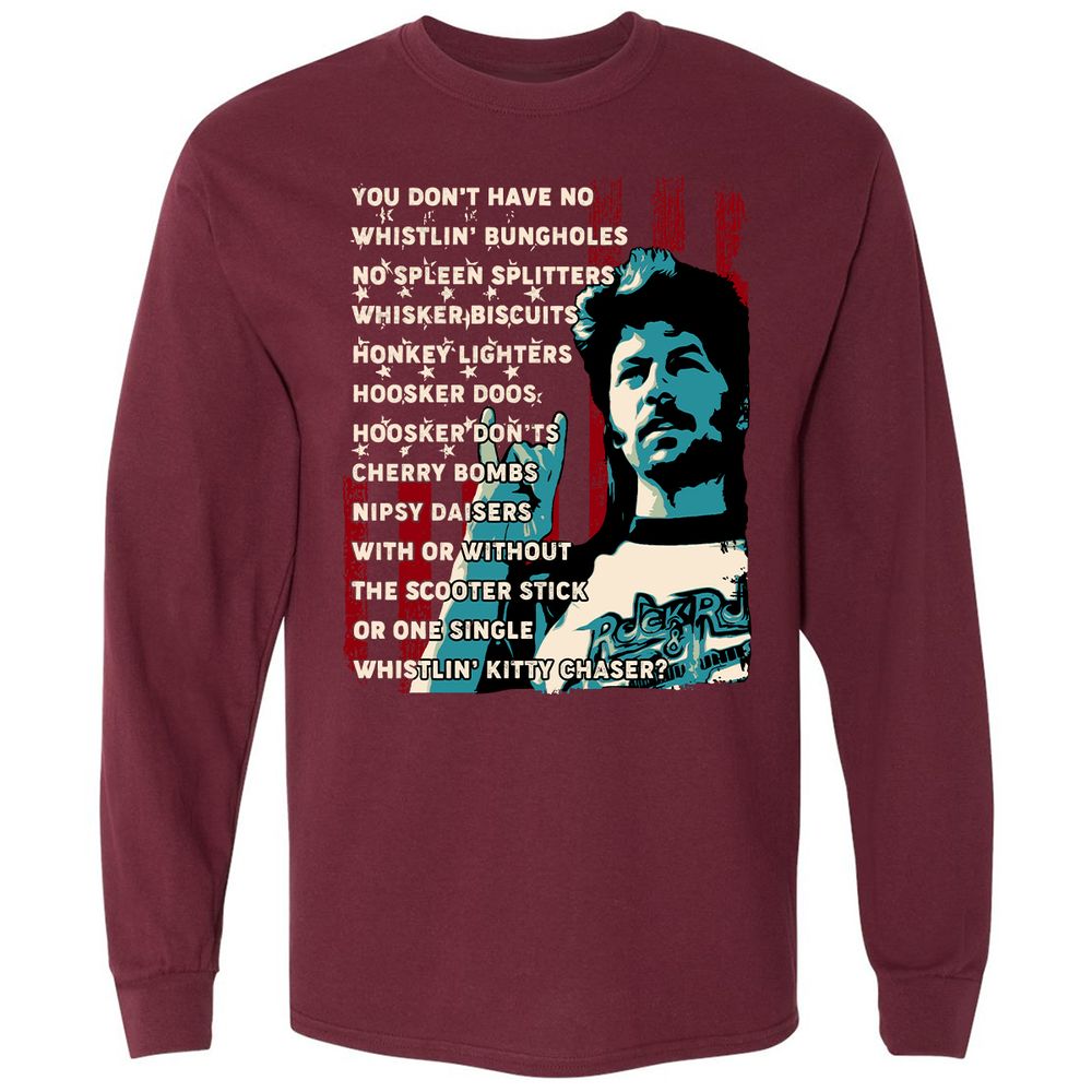 Long Sleeve T-Shirt - QZZZ8WFD - Maroon - 11
