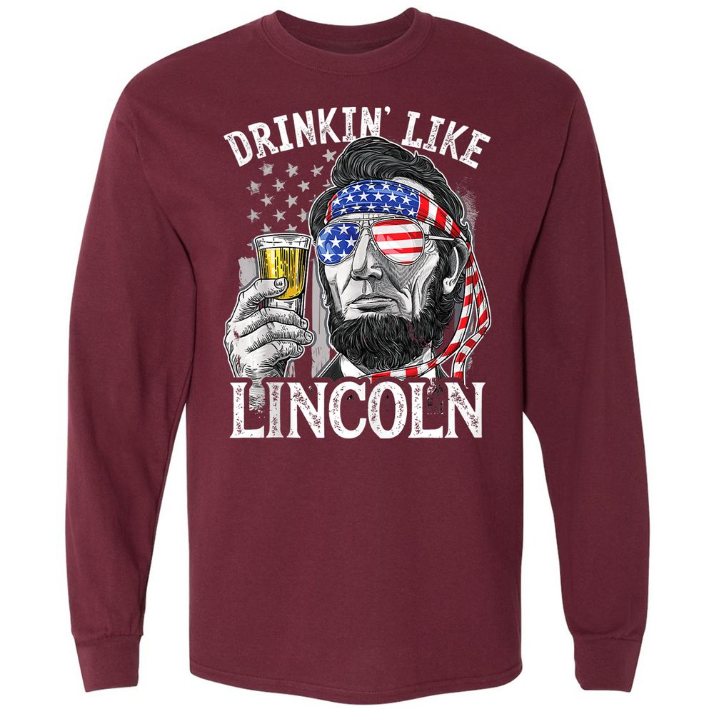 Long Sleeve T-Shirt - FY5DWR2U - Maroon - 11