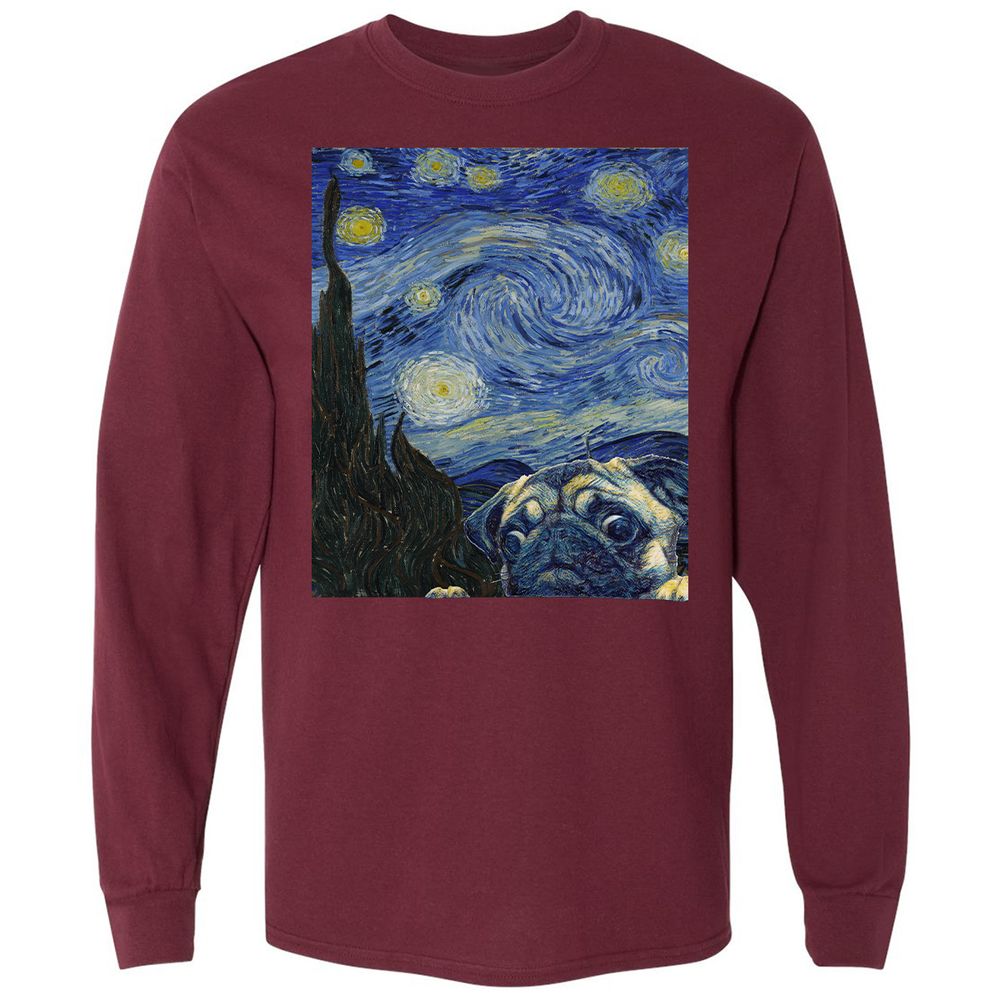 Long Sleeve T-Shirt - TD6ACWZH - Maroon - 11