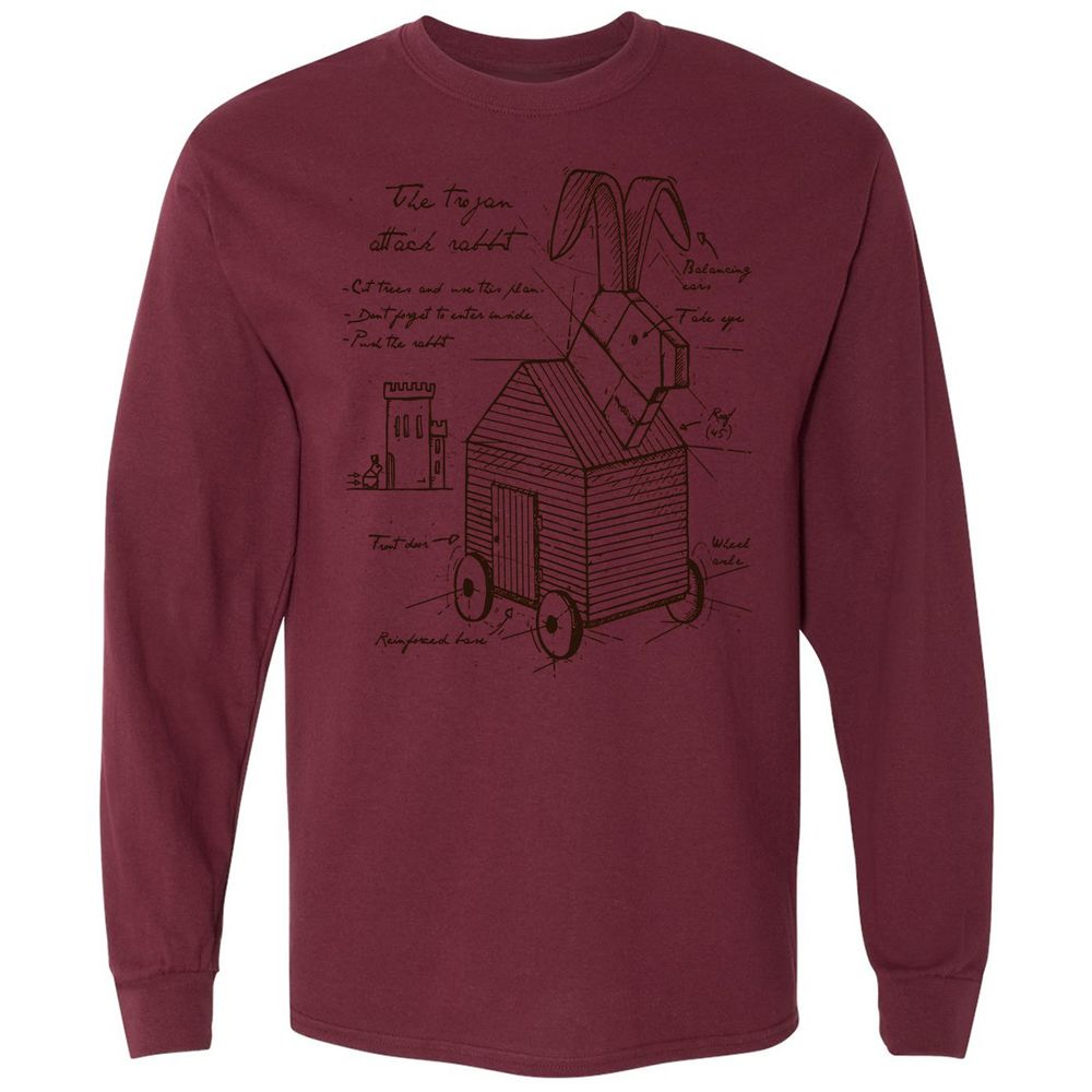 Long Sleeve T-Shirt - 8H9NA3BT - Maroon - 11