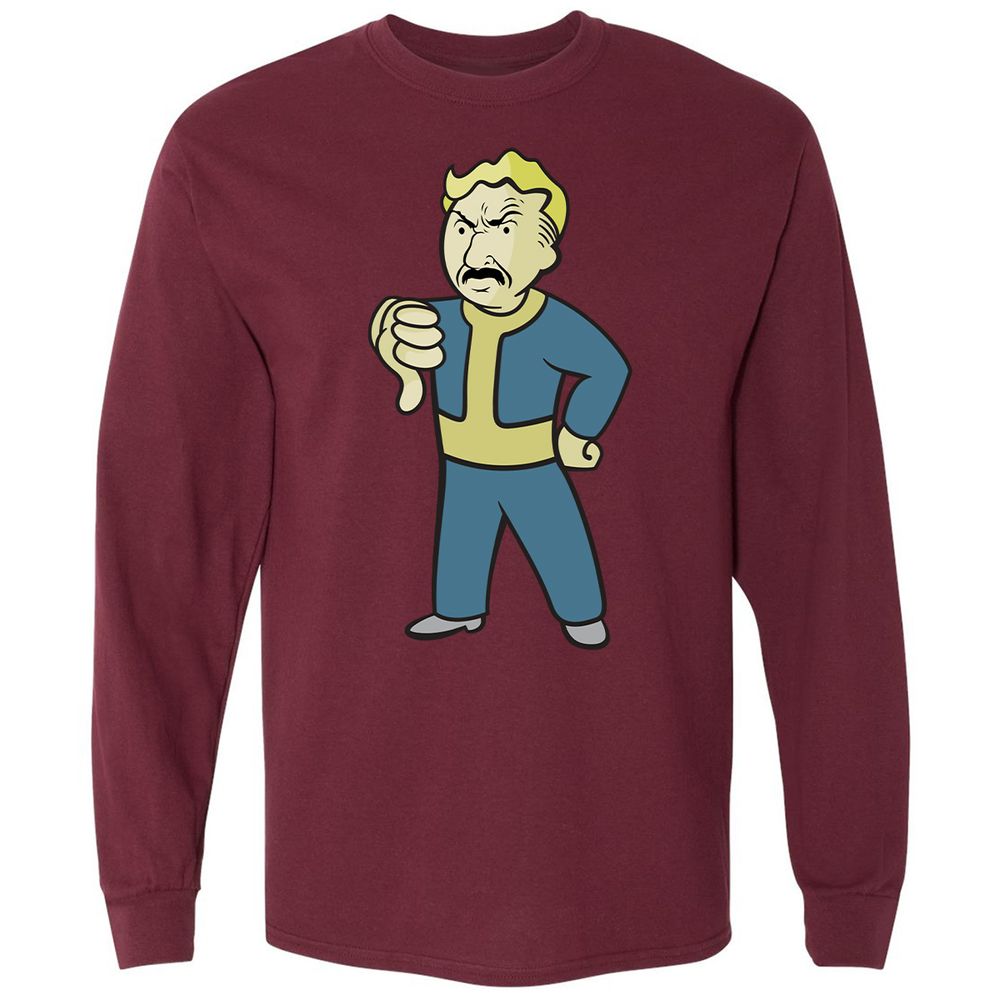 Long Sleeve T-Shirt - VA8NZQJ3 - Maroon - 11