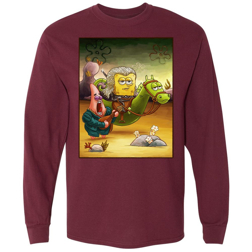 Long Sleeve T-Shirt - UZFZV3RH - Maroon - 11