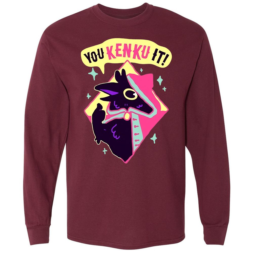 Long Sleeve T-Shirt - E1YKPWSX - Maroon - 11