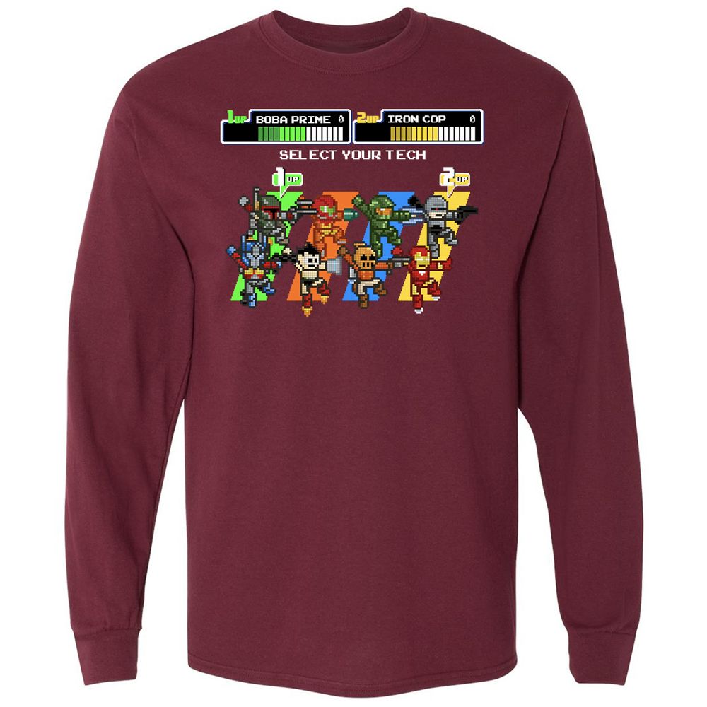 Long Sleeve T-Shirt - XS4SL3U9 - Maroon - 11