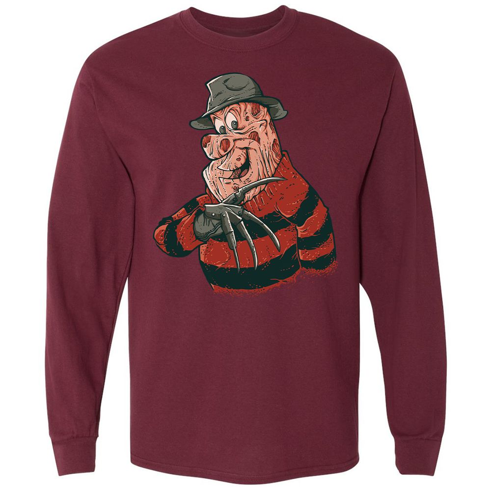 Long Sleeve T-Shirt - 7NJN6WY3 - Maroon - 11
